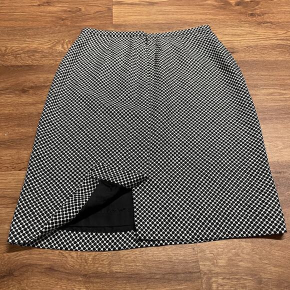 Ann Taylor Black White Patterned 100% Silk Pencil Skirt Womens Size 4 Career - Picture 4 of 10